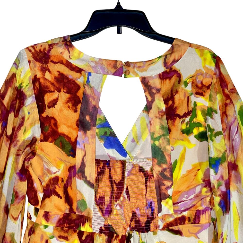 Maeve Mini Dress Deloria Silk Kimono Sleeve Anthropologie - Picture 8 of 12